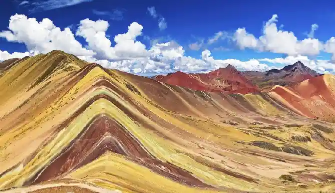 Rainbow Mountain Peru natural mineral colors detail