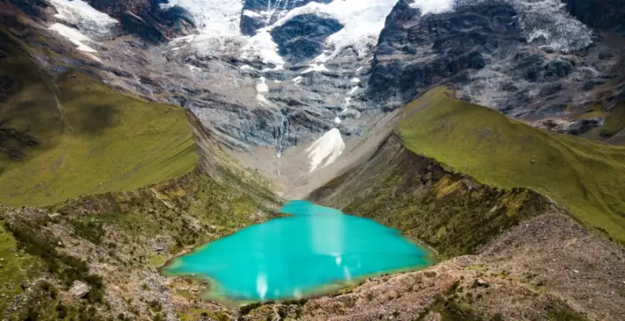 Humantay Lake turquoise water glacier reflection Peru