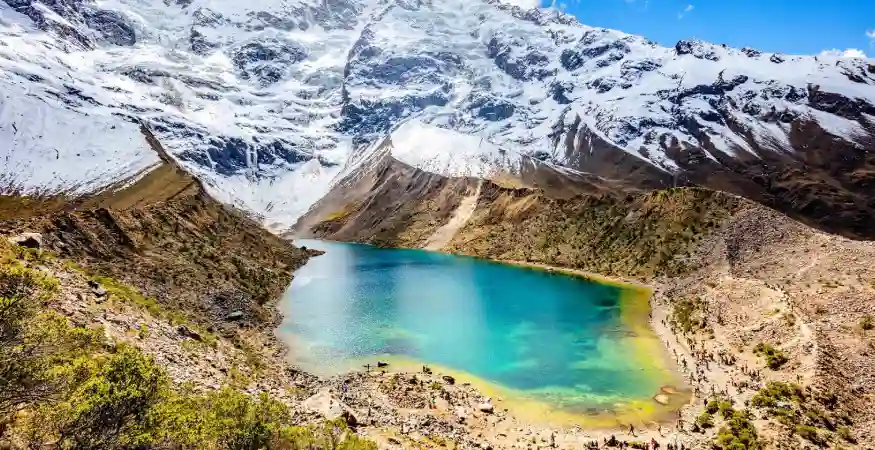 Humantay Lake turquoise water Andes Peru high altitude