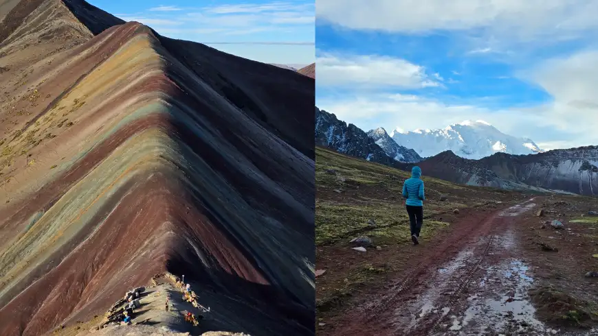 Trail from Rainbow Mountain to Red Valley Peru